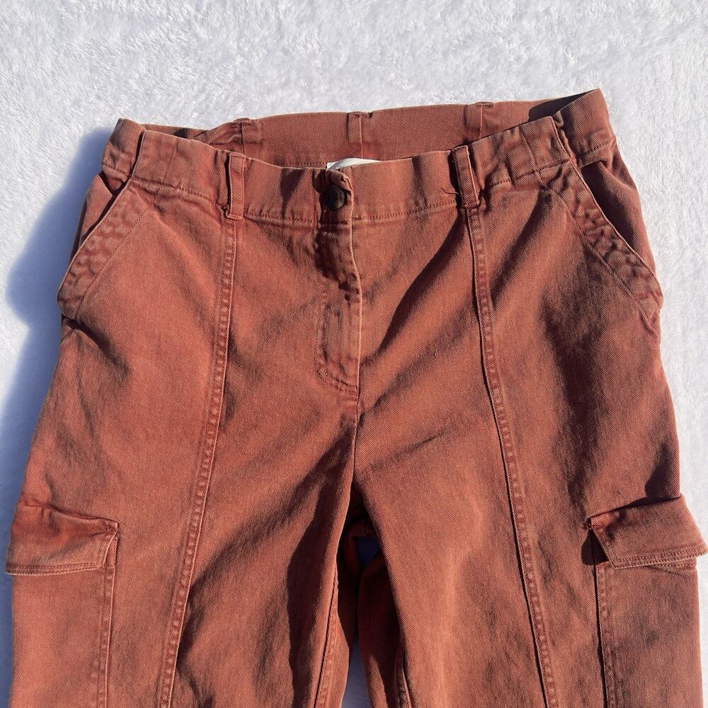 Treasure & Bond Womens 32 Rust Orange Cargo Pants Utility Straight Leg Workwear